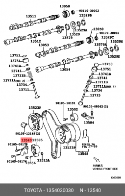 НАТЯЖИТЕЛЬ /TENSIONER ASSY, 13540-20030 13540-20030 TOYOTA