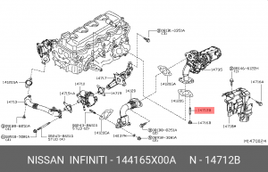 шпилька крепления турбины!\ Nissan 144165X00A NISSAN