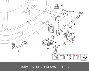 Болт Torx с шайбой !ISA M6x16 \BMW 7' E67, F03, LCI, MINI Clubman R55, Phantom C 07 14 7 114 625 BMW