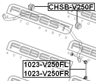 Втулка стабилизатора передняя CHEVROLET EPICA 04-10 CHSB-V250F CHSB-V250F FEBEST