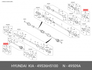 к-кт пыльника ШРУСа наружного!\ Hyundai Solaris 1.4/1.6 49536H5100 HYUNDAI
