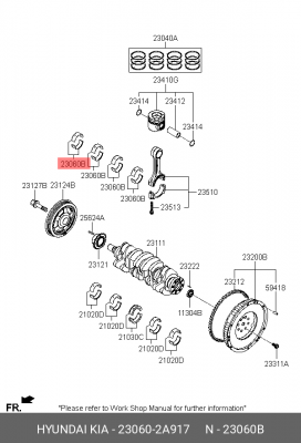 Вкладыши шатунные 23060-2A917 230602A917 HYUNDAI KIA