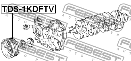 шкив коленвала!\ Toyota Fortuner GGN50 05-12 TDS-1KDFTV FEBEST