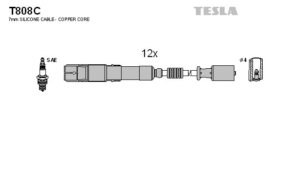 к-кт проводов!\ MB W210/W220 2.4/2.8/3.2/3.5 M112 97> T808C TESLA