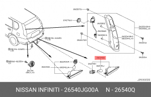 Фонарь бампера 26540-JG00A 26540-JG00A NISSAN