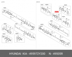 ШРУС внутренний 495972Y200 HYUNDAI KIA