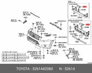 АМОРТИЗАТОР БАМПЕРА 52614-42080 TOYOTA