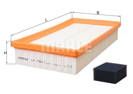 Фильтр воздушный FORD Focus 1,2,Fiesta (98-),Transit (1.4/2.0/1.8 TD) MAHLE LX798/1 MAHLE KNECHT