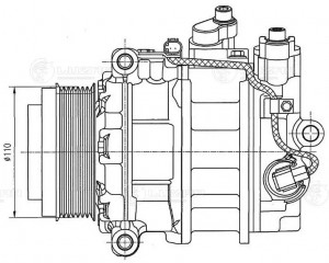 Компрессор кондиц. для а/м Mercedes-Benz ML W164 05-/GL X164 06- 3.0CDI 7PK LCAC LCAC 1553 LUZAR