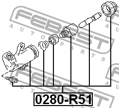 Цилиндр сцепления рабочий 0280-R51 0280-R51 FEBEST