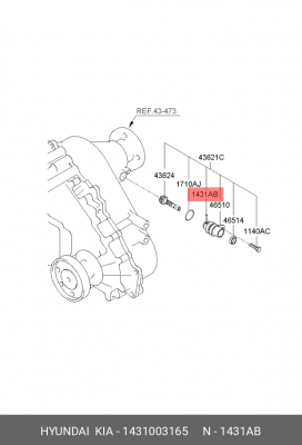 Штифт HYUNDAI Porter привода спидометра OE 1431003165 HYUNDAI KIA