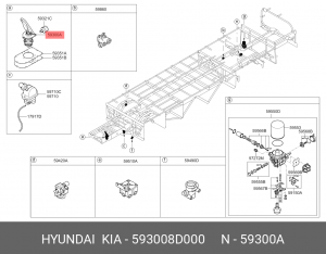 Педаль тормоза Universe (пр-ль WABCO) 593008D000 HYUNDAI KIA