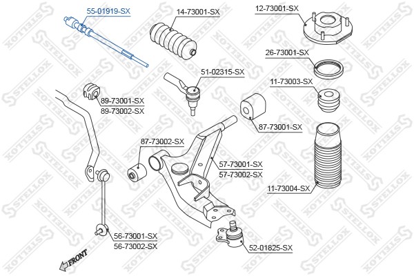 тяга рулевая!\ Daewoo Leganza 97> 55-01919-SX STELLOX