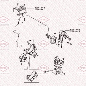 Опора двигателя правая TOYOTA Avensis Verso/Noah/Ipsum 01- TEG1227 TEG1227 TATSUMI
