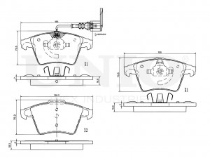 Колодки тормозные диск. передние с датчиком BRP-20391 UNIO