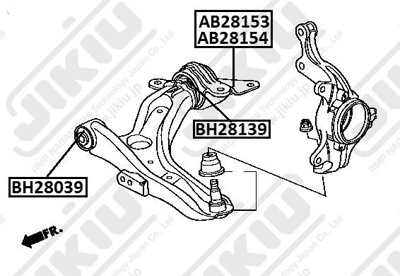 Сайлентблок рычага передний HONDA FIT, JAZZ 09- BH28039 BH28039 JIKIU