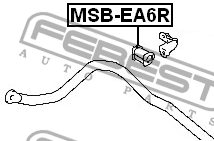 Втулка стабилизатора MITSUBISHI GALANT EA1A 1996.10-2006.03 MSB-EA6R MSB-EA6R FEBEST