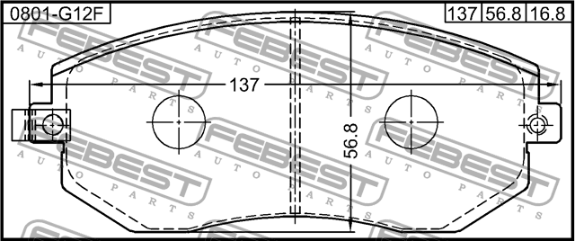 колодки дисковые перед. с антиск. пл.! (P78013)\ Subaru Lagacy IV/Outback 2.0/2. 0801-G12F FEBEST