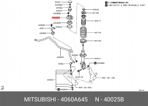 опора амортизатора переднего!\ Mitsubishi Pajero Sport <00 4060A645 MITSUBISHI