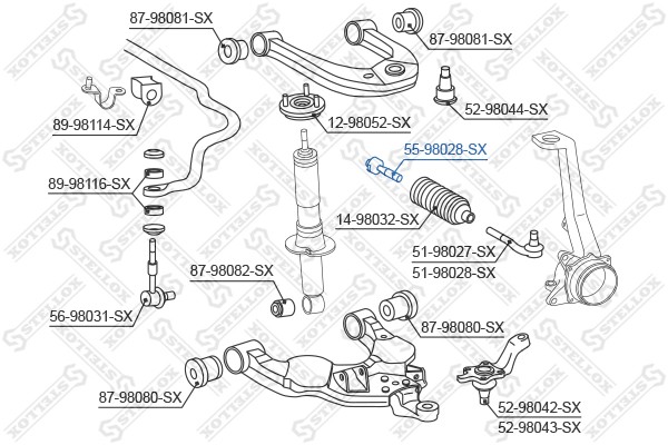 Тяга рулевая 55-98028-SX STELLOX