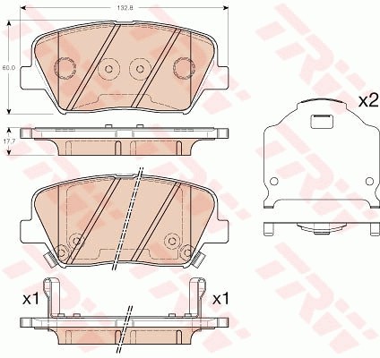 Колодки передние SORENTO II, I30 II, ELANTRA (MD, UD) GDB3549 GDB3549 TRW