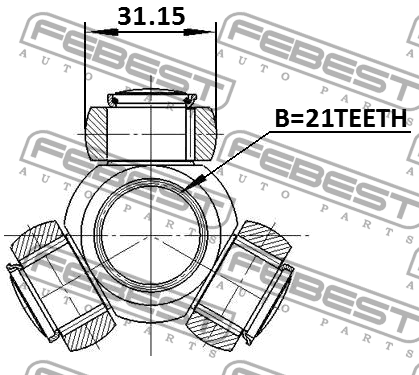 Трипоид 21X31.15 SUZUKI LIANA 2001-2008 0716-RH416 0716-RH416 FEBEST