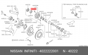 Шпилька колесная NISSAN 40222-22001 40222-22001 NISSAN