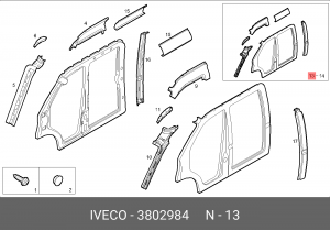 БОКОВАЯ СТЕНКА ЛЕВ ДЕЙЛИ 3802984 IVECO