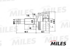 ШРУС наружный NISSAN MAXIMA QX 2.0-3.0 00- (с ABS) (GSP 841152) GA20298 GA20298 MILES