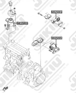 Опора двигателя левая MAZDA 6 02-07 1.8/2.0/2.3 MI25035 MI25035 JIKIU