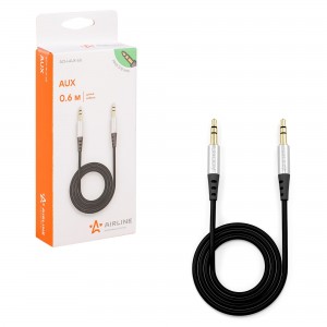 Кабель Aux 3.5 mm Jack - 3.5 mm Jack 0,6м, черный ACH-AUX-60 ACH-AUX-60 AIRLINE