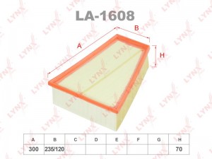 Фильтр воздушный FORD Mondeo (07-),Galaxy,S-Max LYNX LA-1608 LYNXAUTO