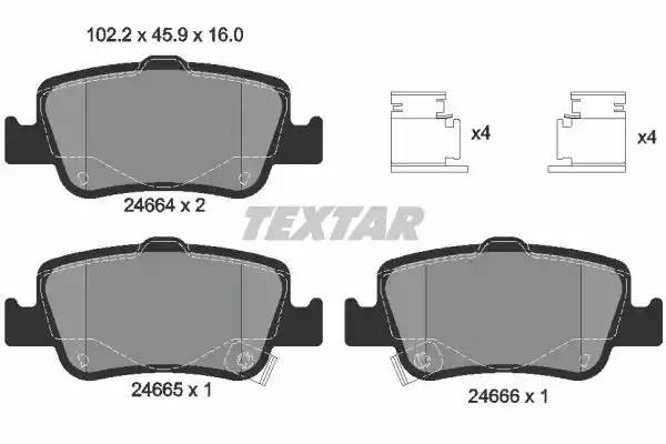 Колодки тормозные TOYOTA Auris (06-) задние (4шт.) TEXTAR 2466401 TEXTAR