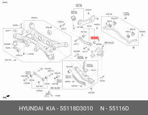 Сайлентблок HYUNDAI Tucson (16-) KIA Sportage (16-) рычага заднего поперечного в 55118D3010 HYUNDAI KIA