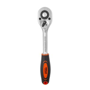 Ключ трещотка 1/2" 45 зубов 255мм реверсивная с резиновой ручкой AV STEEL AV528611 AV STEEL