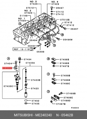 кольца уплотнительные топливной форсунки!\ Mitsubishi Pajero ME240240 MITSUBISHI