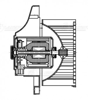 Мотор отопителя KIA Spectra (00-) LUZAR LFH08A0 LUZAR