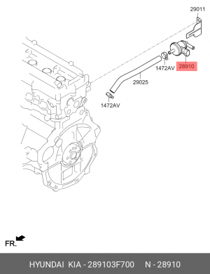 Регулятор HYUNDAI Solaris (17-) давления топлива OE 289103F700 HYUNDAI KIA