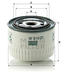 Фильтр гидравлический трансмиссии W914/25 MANN FILTER
