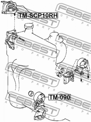 Подушка двигателя правая (гидравл) TOYOTA YARIS 1999-2005 TM-SCP10RH TM-SCP10RH FEBEST