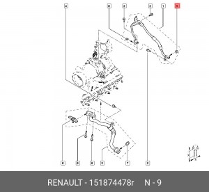 УПЛОТНИТЕЛЬ ТРУБКИ СМАЗКИ ТУРБИНЫ (РЕЗ) 151874478R 151874478R RENAULT