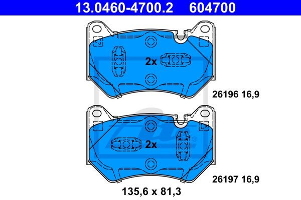 13.0460-4700.2 колодки дисковые передние!\ Audi Q5 16> 13.0460-4700.2 ATE