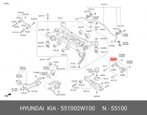 HYUNDAI SANTA FE 2012> СЕРПОВИДНЫЙ 55100 2W100 HYUNDAI KIA