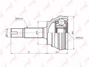 ШРУС наружный к-кт!\ Toyota Yaris 1.5 00-05 CO-7505 LYNXAUTO