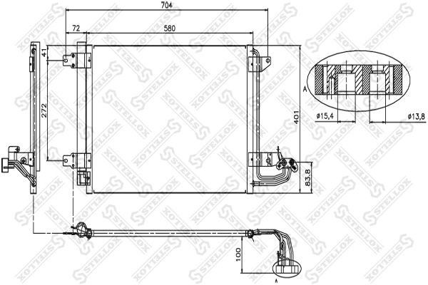 NS94684=VW5209=GR905599=VL817777 [1K0820411F] !радиатор конд.\ VW Golf/Plus all  10-45023-SX STELLOX