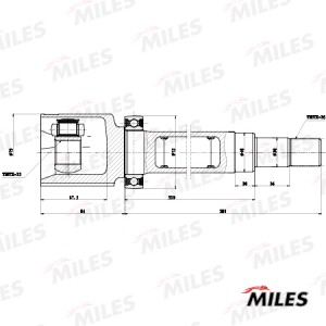 ШРУС внутренний правый FORD FOCUS II 08-11/C-MAX 07-10 GA12078 GA12078 MILES