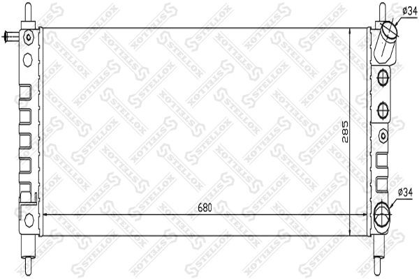 радиатор системы охлаждения! с AC\ Opel Corsa 1.0/1.2i 96> 10-26076-SX STELLOX