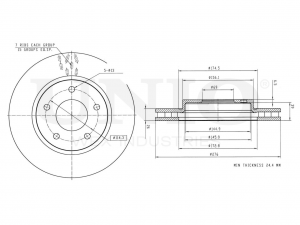 Диск тормозной передний BRD-20051 UNIO