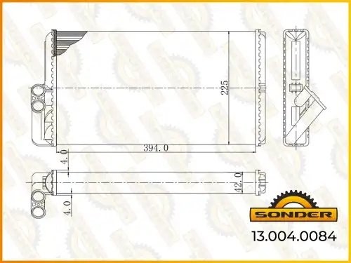 Радиатор отопителя MB Actros 96-> Atego (Nissens 72034) 130040084 SONDER