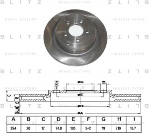 RANGE ROVER III (LM) 2002> 354x20x75mm BS0285 BLITZ